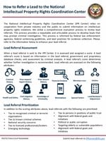 How to Refer a Lead to the National Intellectual Property Rights Coordination Center